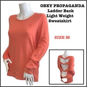 #T38 OBEY PROPAGANDA Ladder Back Light Weight Sweatshirt SZ M $89